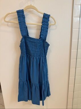 Abercrombie & Fitch Blue Ruffle-Strap Mini Dress